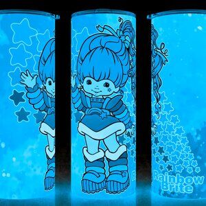Glow in the Dark Rainbow Brite Watercolor 80s with Stars Cup Mug Tumbler 20oz